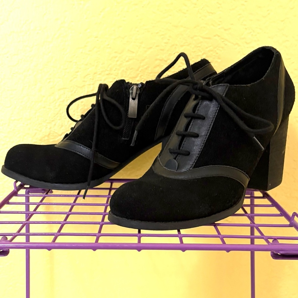 🎷🖤EUC Reba Black Suede Leather Boots 9M “Dance🖤🎷